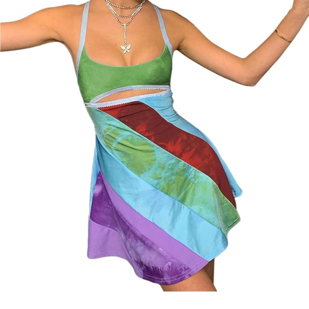 Multicolor Striped Mini Dress - Picture 3 of 6